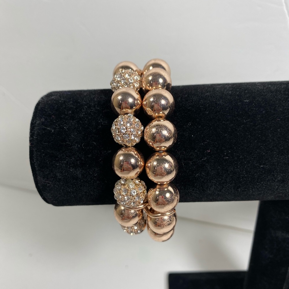 Beautiful double beaded rose gold bracelet - Picture 6 of 7